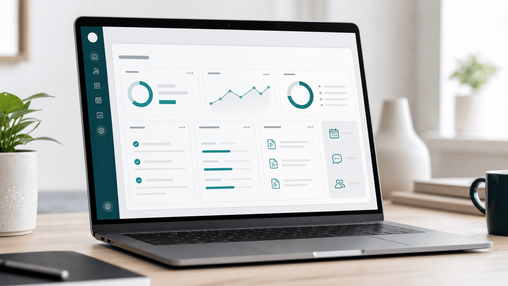 A clean career coaching app dashboard shown on a laptop